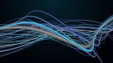 Yavaş çekimde çizgili dalga nesnesi ile gelecek video animasyonu, 4096x2304 döngü 4K