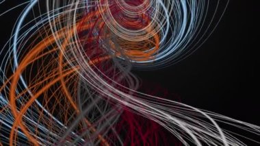 Yavaş çekimde çizgili dalga nesnesi ile gelecek video animasyonu, 4096x2304 döngü 4K