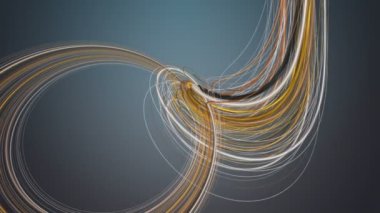 Yavaş çekimde çizgili dalga nesnesi ile fantastik video animasyonu, 4096x2304 döngü 4K