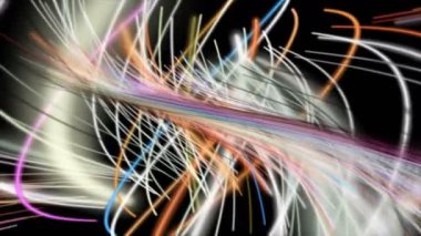 Yavaş çekimde çizgili dalga nesnesi ile fantastik video animasyonu, 4096x2304 döngü 4K