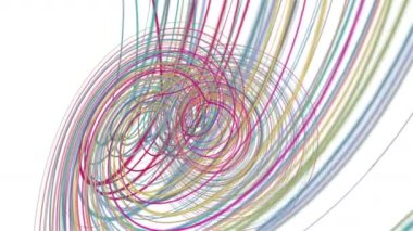 Yavaş çekimde çizgili dalga nesnesi ile fantastik video animasyonu, 4096x2304 döngü 4K