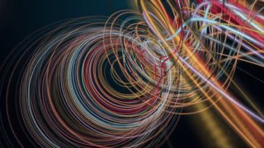 Yavaş çekimde çizgili dalga nesnesi ile fantastik video animasyonu, 4096x2304 döngü 4K