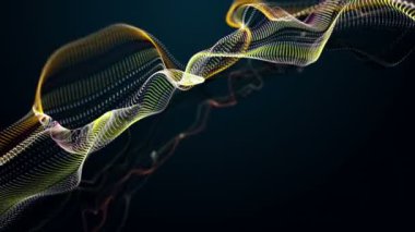 Parçacık dalga nesnesiyle gelecek video animasyonu yavaş çekimde, 4096x2304 döngü 4K