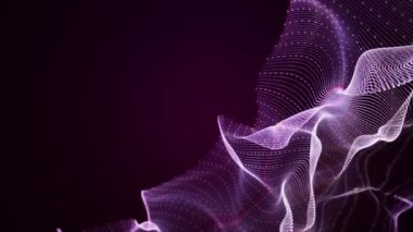 Parçacık dalga nesnesi ile romantik video animasyonu metin için yavaş çekim ve boşluk, 4096x2304 döngü 4K