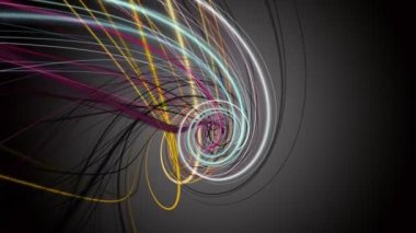 Yavaş çekimde çizgili dalga nesnesi ile fantastik video animasyonu, 4096x2304 döngü 4K