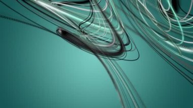 Yavaş çekimde çizgili dalga nesnesi ile fantastik video animasyonu, 4096x2304 döngü 4K