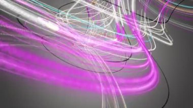 Yavaş çekimde çizgili dalga nesnesi ile fantastik video animasyonu, 4096x2304 döngü 4K