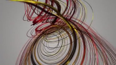 Yavaş çekimde çizgili dalga nesnesi ile fantastik video animasyonu, 4096x2304 döngü 4K