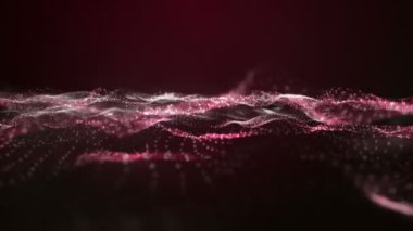 Parçacık dalga nesnesiyle gelecek video animasyonu yavaş çekimde, 4096x2304 döngü 4K