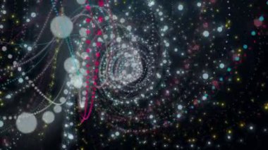 Parçacık çizgili nesne ile gelecek video animasyonu yavaş çekimde, 4096x2304 döngü 4K