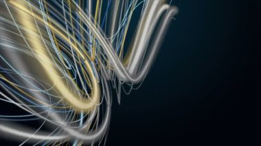 Yavaş çekimde çizgili dalga nesnesi ile gelecek video animasyonu, 4096x2304 döngü 4K