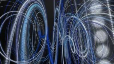 Yavaş çekimde çizgili dalga nesnesi ile gelecek video animasyonu, 4096x2304 döngü 4K