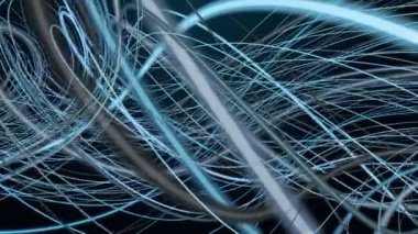 Yavaş çekimde çizgili dalga nesnesi ile gelecek video animasyonu, 4096x2304 döngü 4K