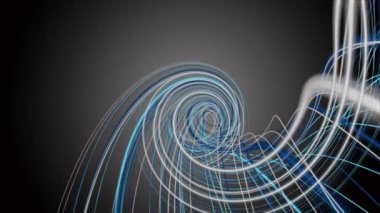 Yavaş çekimde çizgili dalga nesnesi ile gelecek video animasyonu, 4096x2304 döngü 4K