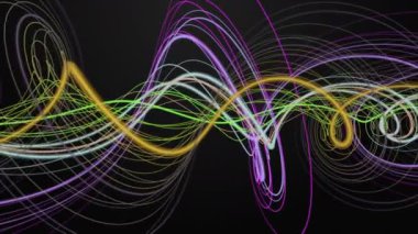 Yavaş çekimde çizgili dalga nesnesi ile gelecek video animasyonu, 4096x2304 döngü 4K