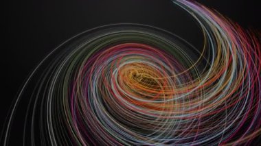 Yavaş çekimde çizgili dalga nesnesi ile gelecek video animasyonu, 4096x2304 döngü 4K