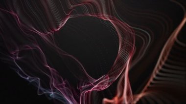 Parçacık dalga nesnesiyle gelecek video animasyonu yavaş çekimde, 4096x2304 döngü 4K