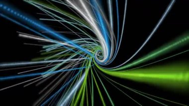 Yavaş çekimde çizgili dalga nesnesi ile fantastik eko video animasyonu, 4096x2304 döngü 4K