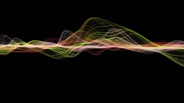 Parçacık dalga nesnesiyle gelecek video animasyonu yavaş çekimde, 4096x2304 döngü 4K