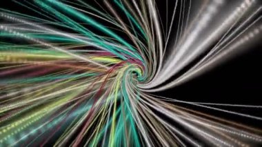 Yavaş çekimde çizgili dalga nesnesi ile fantastik video animasyonu, 4096x2304 döngü 4K