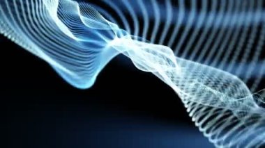 Parçacık dalga nesnesiyle gelecek video animasyonu yavaş çekimde, 4096x2304 döngü 4K