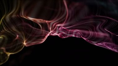 Parçacık dalga nesnesiyle gelecek video animasyonu yavaş çekimde, 4096x2304 döngü 4K