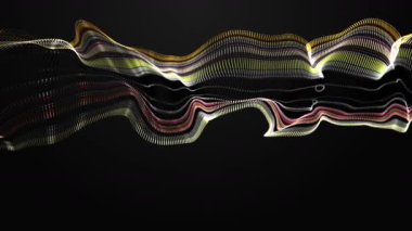 Metin için parçacık dalga nesnesi ve uzayda gelecek video animasyonu, 4096x2304 döngü 4K