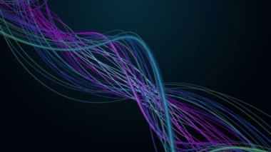 Yavaş çekimde çizgili dalga nesnesi ile gelecek video animasyonu, 4096x2304 döngü 4K