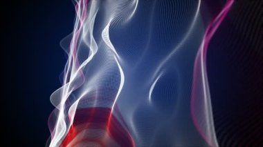 Parçacık dalga nesnesiyle gelecek video animasyonu yavaş çekimde, 4096x2304 döngü 4K