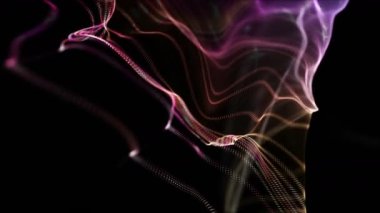 Parçacık dalga nesnesiyle gelecek video animasyonu yavaş çekimde, 4096x2304 döngü 4K