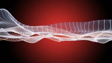 Metin için parçacık dalga nesnesi ve uzayda gelecek video animasyonu, 4096x2304 döngü 4K