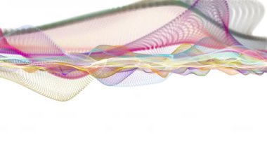 Parçacık dalgası nesnesinin ağır çekimde fantastik video animasyonu, 4096x2304 döngü 4K