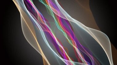 Parçacık dalgası nesnesinin ağır çekimde fantastik video animasyonu, 4096x2304 döngü 4K