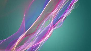 Parçacık dalgası nesnesinin ağır çekimde fantastik video animasyonu, 4096x2304 döngü 4K