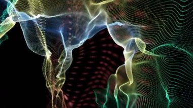 Parçacık dalga nesnesiyle gelecek video animasyonu yavaş çekimde, 4096x2304 döngü 4K