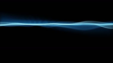 Metin için parçacık dalga nesnesi ve uzayda gelecek video animasyonu, 4096x2304 döngü 4K