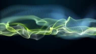 Parçacık dalgası nesnesinin ağır çekimde, 4096x2304 döngüsü 4K ile fantastik eko video animasyonu