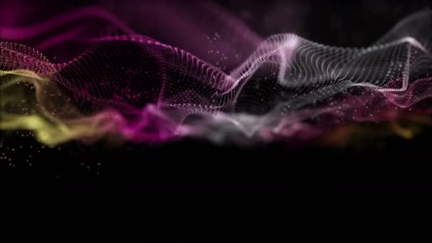 Animação Vídeo Futurista Com Objeto Onda Partículas Câmera Lenta Espaço — Vídeo de Stock