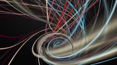 Yavaş çekimde çizgili dalga nesnesi ile gelecek video animasyonu, 4096x2304 döngü 4K