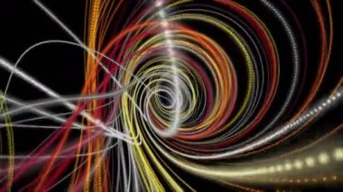 Parçacık çizgili nesne ile gelecek video animasyonu yavaş çekimde, 4096x2304 döngü 4K