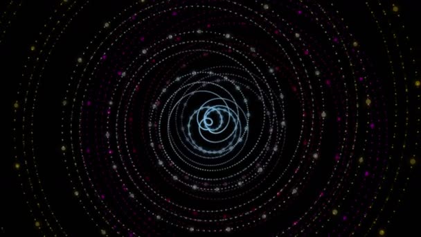 Animație Video Futuristă Obiect Benzi Particule Mișcare Lentă Buclă 4096X2304 — Videoclip de stoc