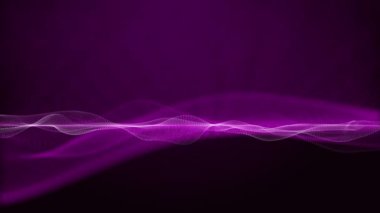 Parçacık dalga nesnesiyle romantik video animasyonu, 4096x2304 döngü 4K