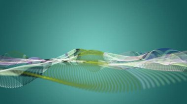 Parçacık dalga nesnesi ile fantastik video animasyonu yavaş çekim ve metin için boşluk, 4096x2304 döngü 4K