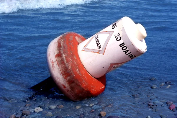 Danger Buoy Toppled — Stock Photo, Image