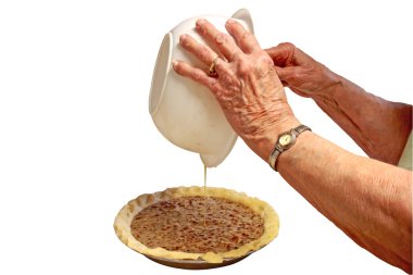 Great Great Grandma Makes A Pecan Pie clipart