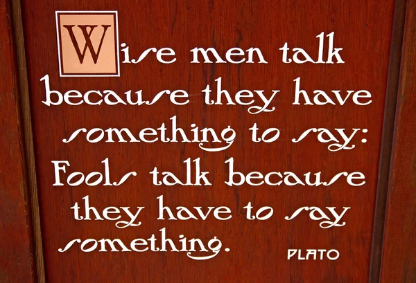Underteckna med citat från Platon — Stockfoto