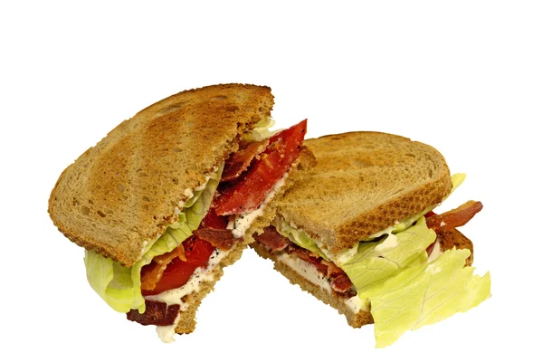 BLT op rogge toast — Stockfoto