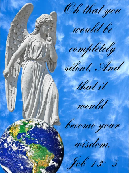 Obraz koncepcyjny anioła z werset Biblii — Zdjęcie stockowe