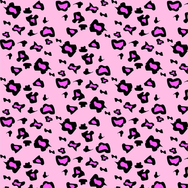 Pink Black Leopard Skin Fur Print Seamless Pattern Animal Leopard — Stock Vector