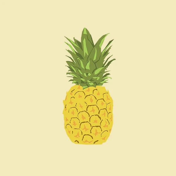 Ananas Vektor Cartoon Illustration Isoliert Auf Gelbem Hintergrund Grafisches Symbol — Stockfoto